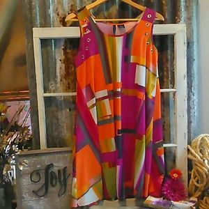 New Directions Multi Colored Dress S